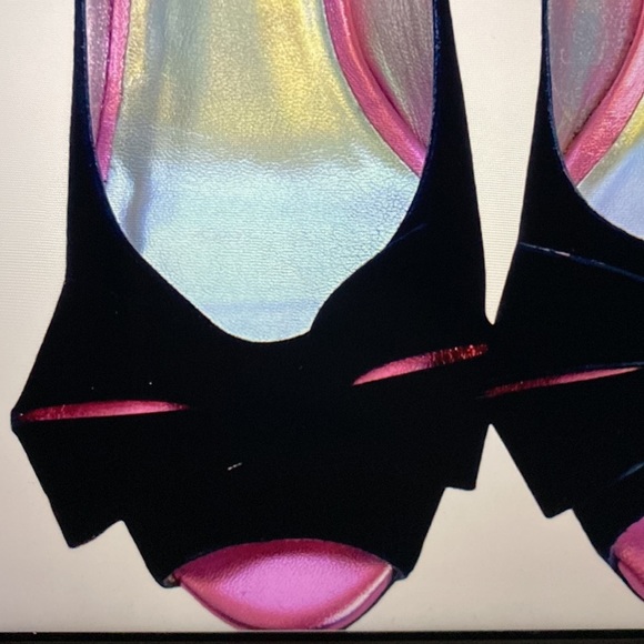 Ron White Gorgeous Black Suede Shimmering Pink Bow Shoes Made in Italy 🇮🇹 - Picture 12 of 15